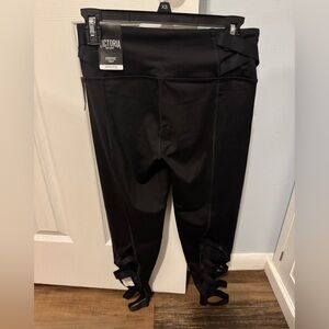 Victoria's Secret Black Strappy Workout Leggings